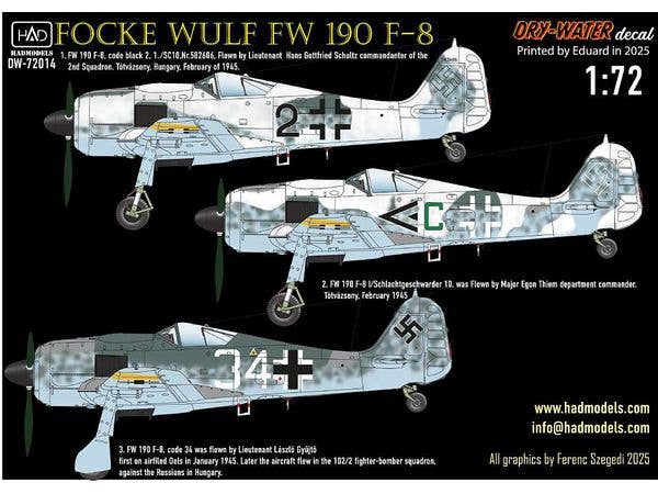 1/72 Fw190F-8 ''ハンガリー戦線 1945年''デカール