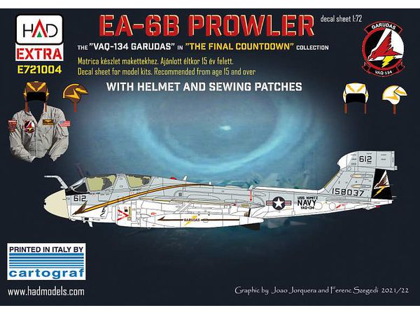 1/72  EA-6B プラウラー VAQ-134 ガルーダス デカール w/ヘルメット & ワッペンデカール