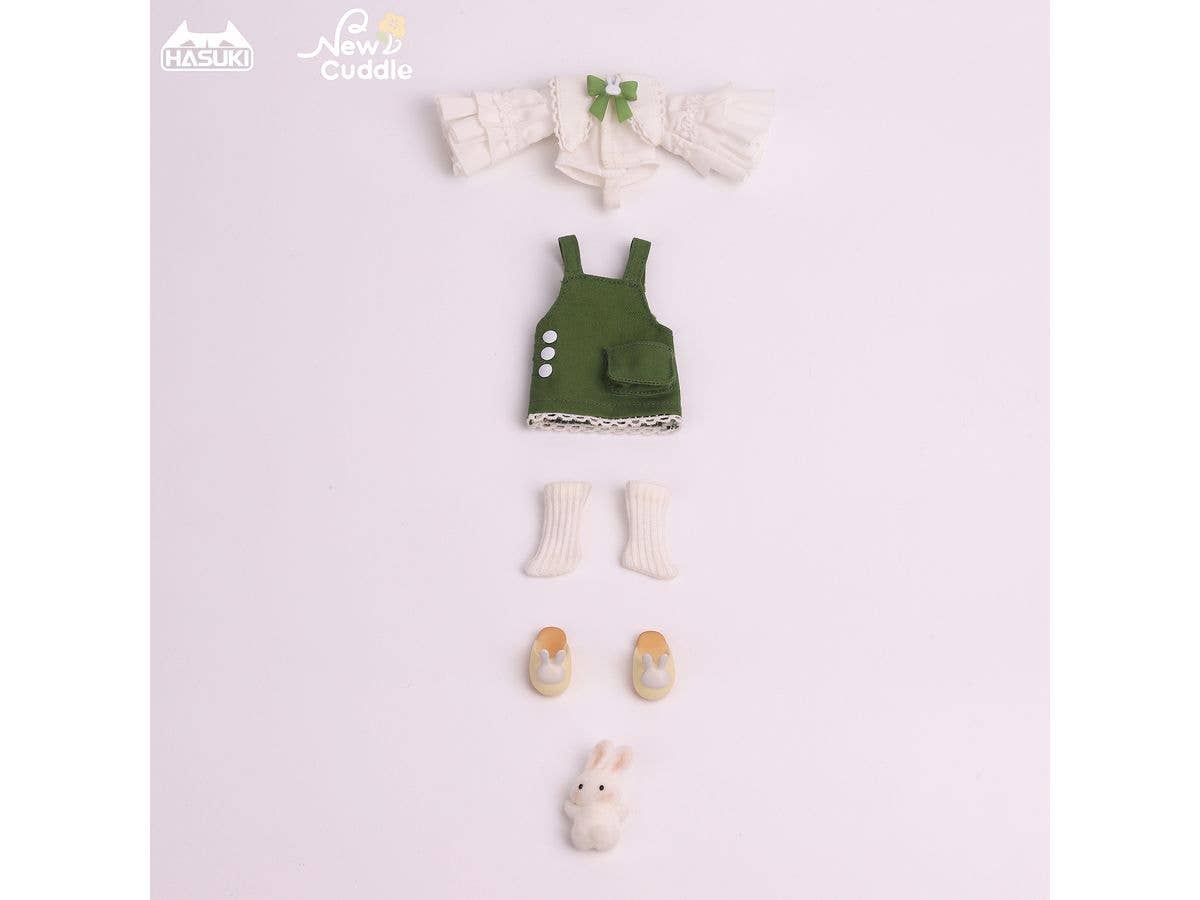New Cuddle Flower WY-001 グリーンバニーサスペンダースカートセット(ドール用)