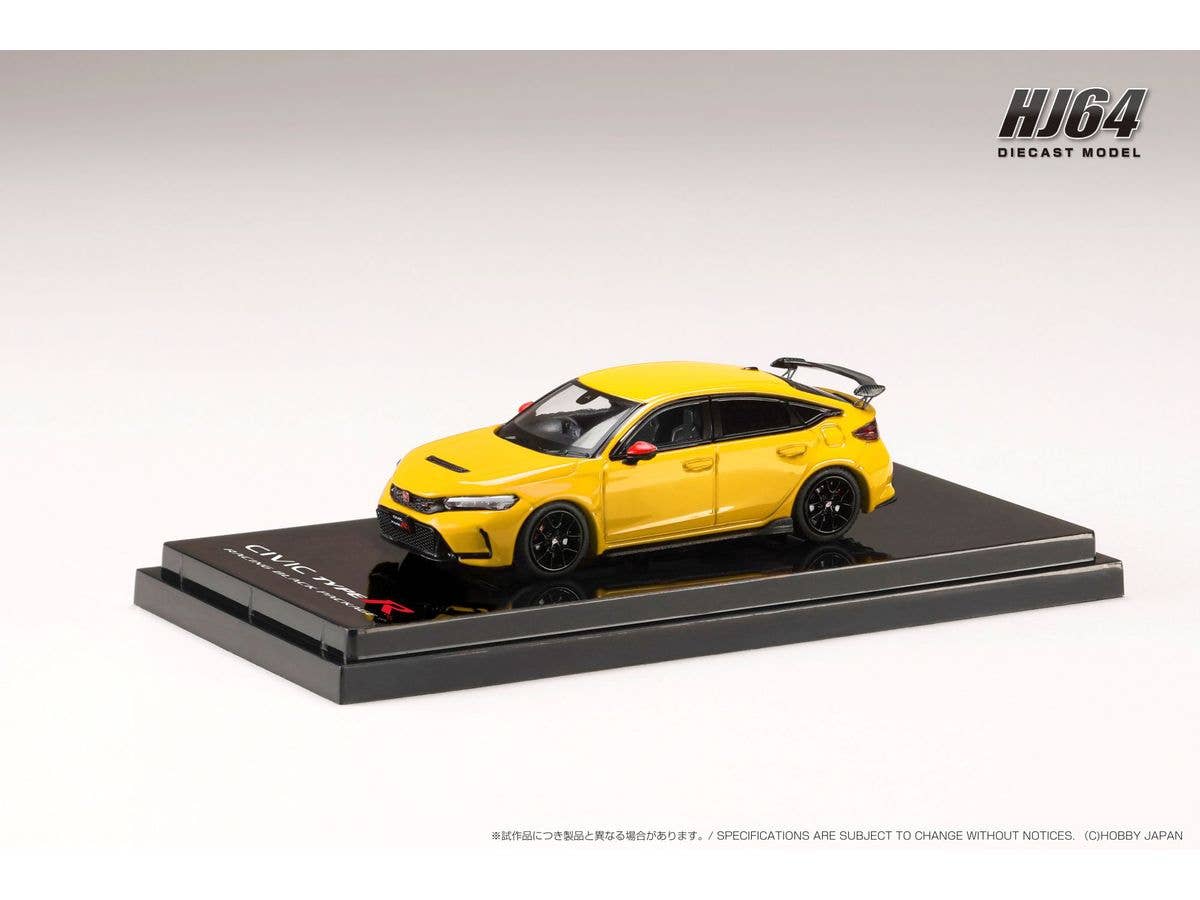1/64 Honda CIVIC TYPE R (FL5) RACING BLACK Package / 純正オプションパーツ装着車 イエロー (カスタムカラー)