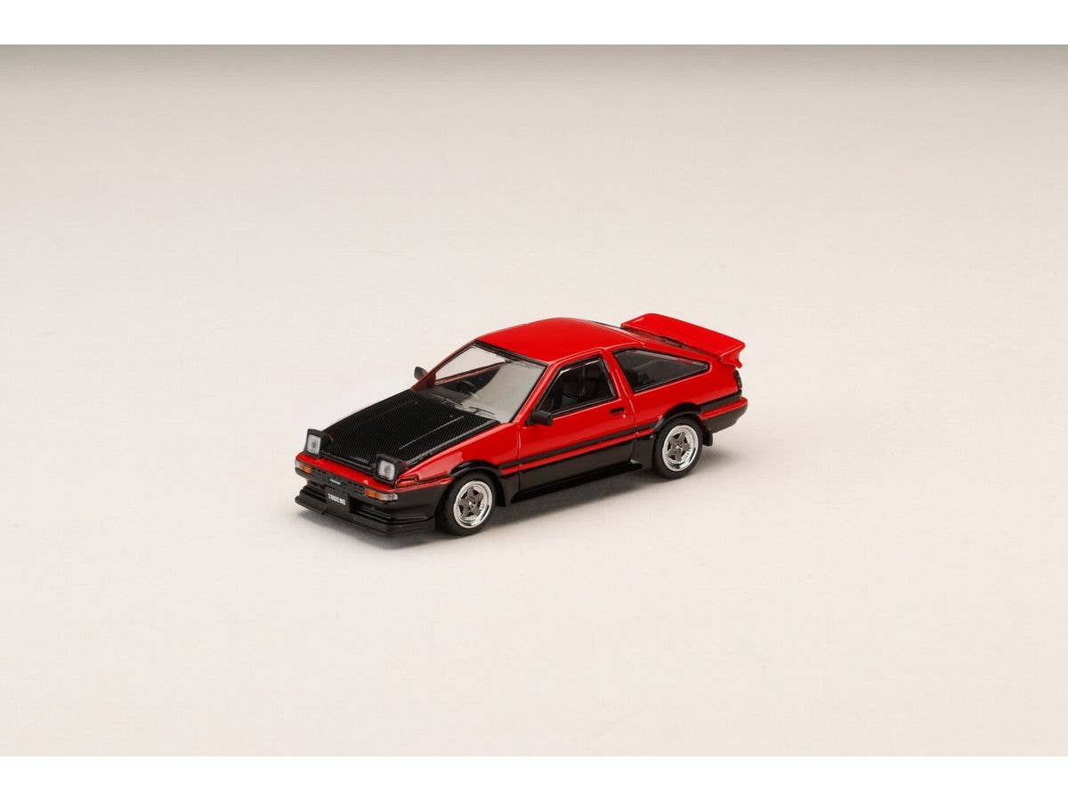 1/64 トヨタ スプリンター トレノ GT APEX (AE86) 後期型 JDM Style カーボンボンネット レッド / ブラック