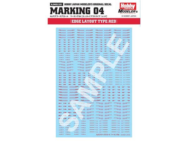 HJモデラーズデカール マーキング 04 [エッジレイアウトタイプ: レッド]