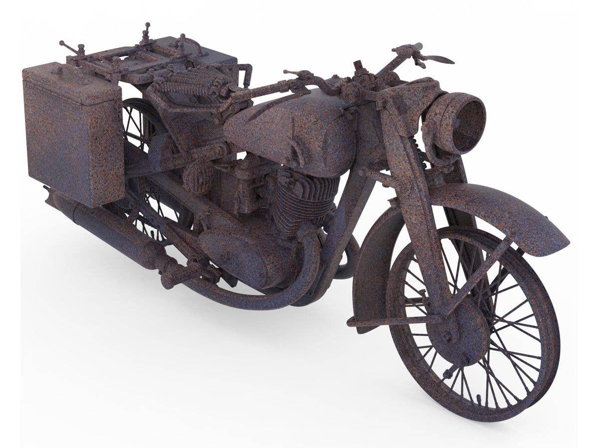 1/35 WWII ドイツ 焼け落ちたDKW NZ 350-1軍用オートバイ