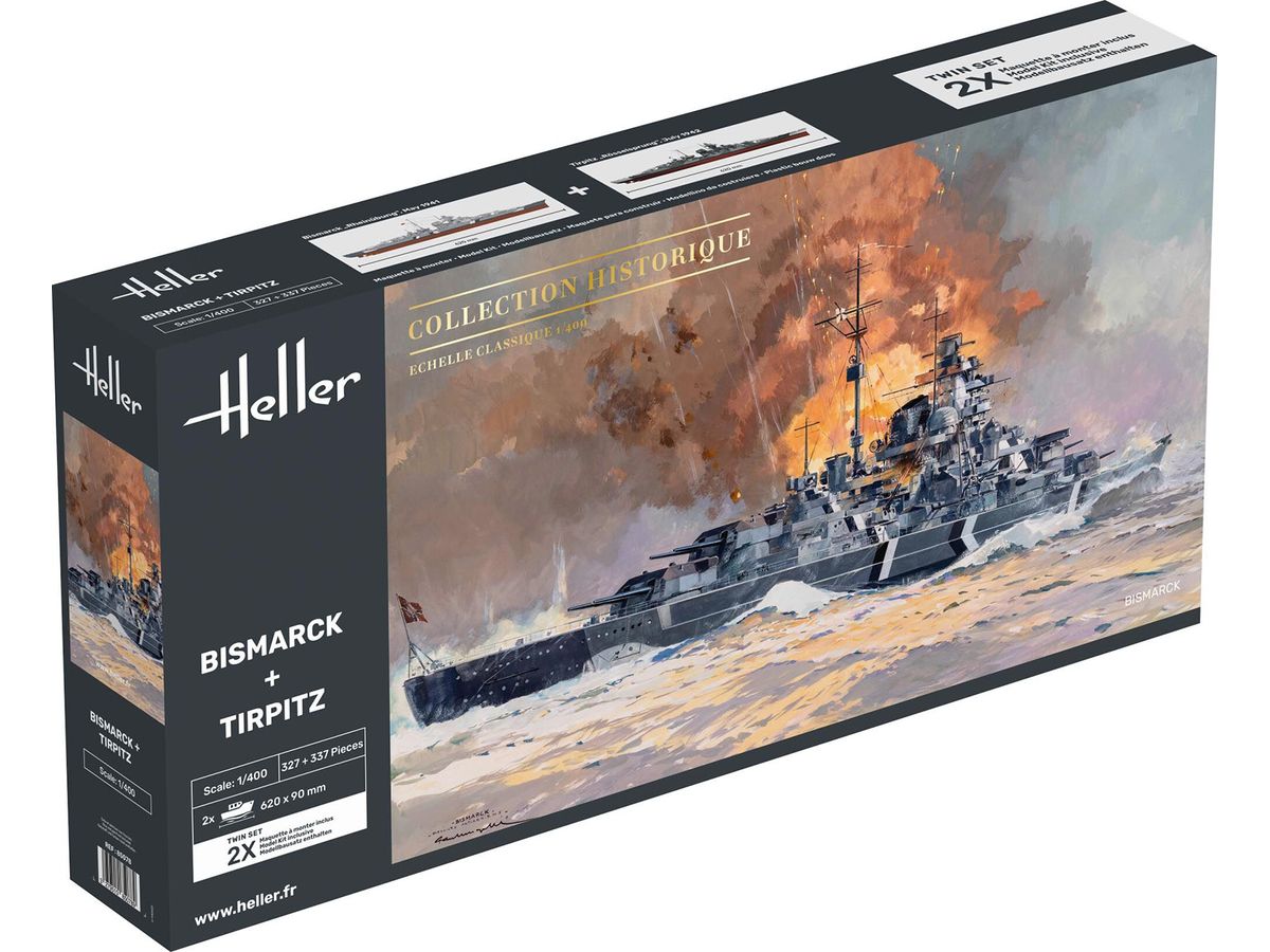 1/400 WW.II ドイツ軍 戦艦ビスマルク & テルピッツ 2艦セット