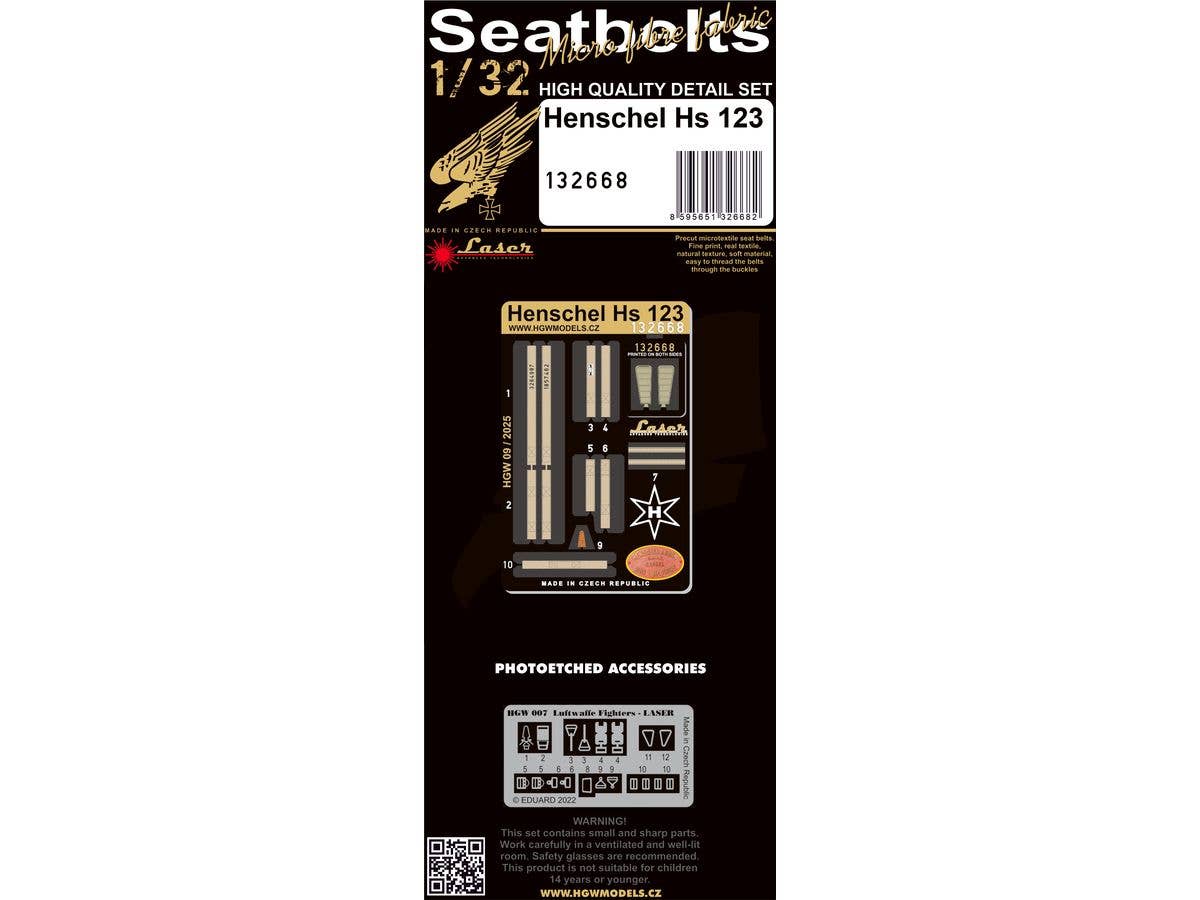 1/32 ヘンシェル Hs123 布製シートベルト