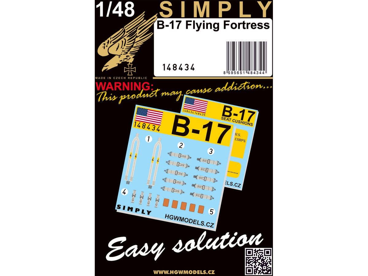 1/48 B-17 フライングフォートレス直径シートベルト3Dデカール (白)