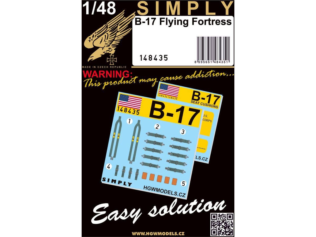 1/48 B-17 フライングフォートレス直径シートベルト3Dデカール (緑)