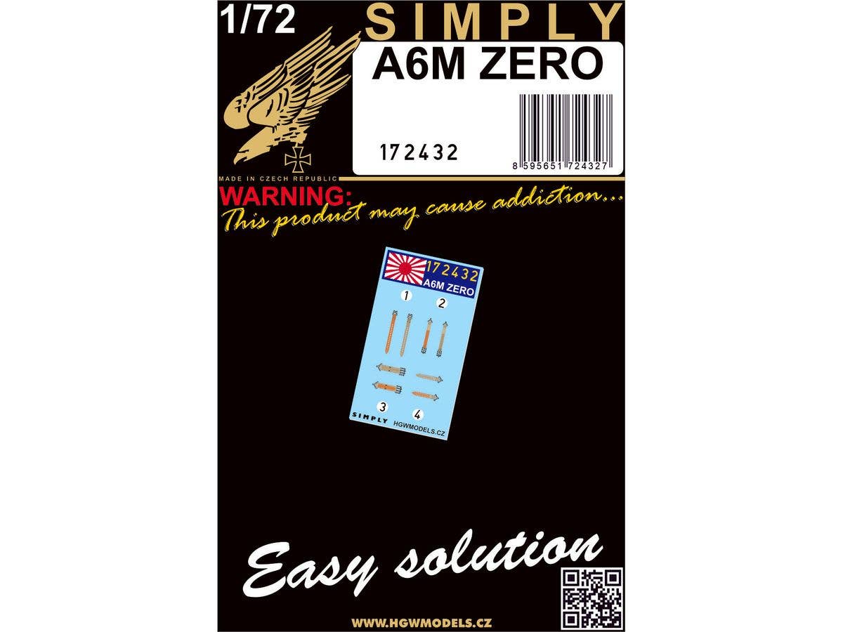 1/72 A6M 零戦 シートベルト3Dデカール (2機分入)