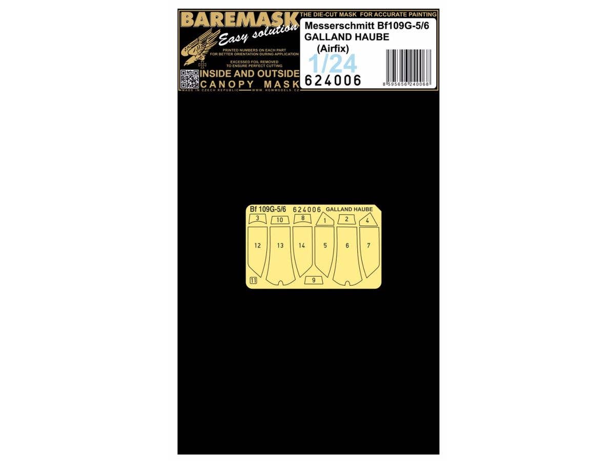 1/24 Bf109G-5/6 両面塗装マスクシール (エルラキャノピー) (エアフィックス用)
