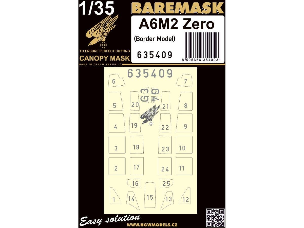 1/35 零戦 A6M2 塗装マスクシール (ボーダーモデル用)