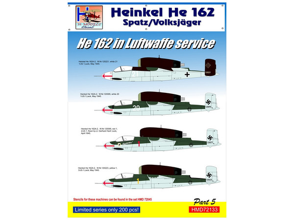 1/72 He162 ルフトバッフェ パート5 (4機分)