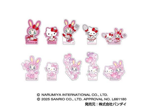 メゾピアノ x ハローキティ: アクリルステッカー 1Box 10pcs