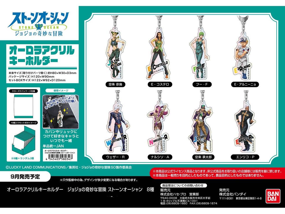 ジョジョの奇妙な冒険: 1Box 10pcsオーロラアクリルキーホルダー ストーンオーシャン