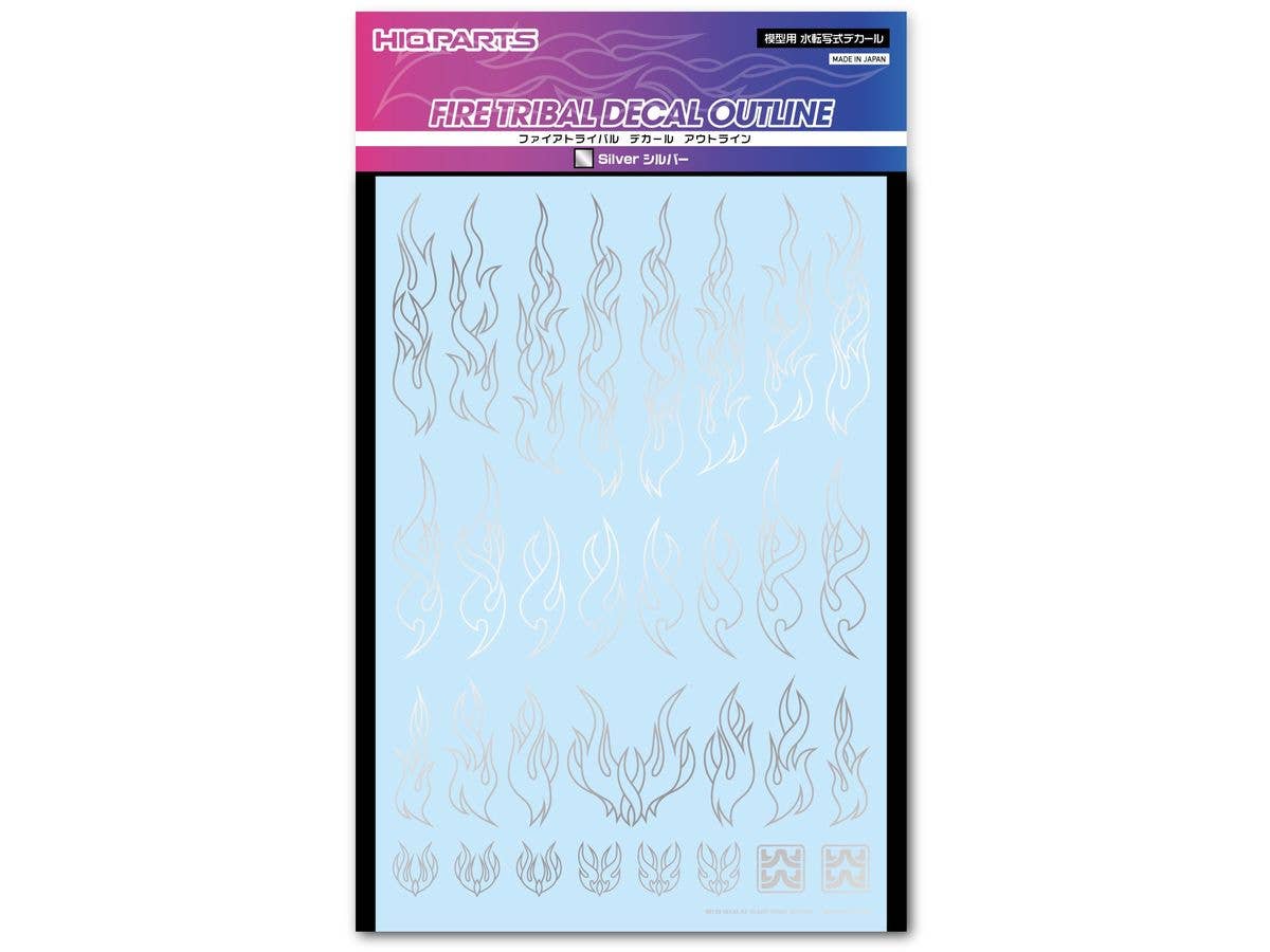 ファイアトライバルデカール アウトライン シルバー (1枚入)