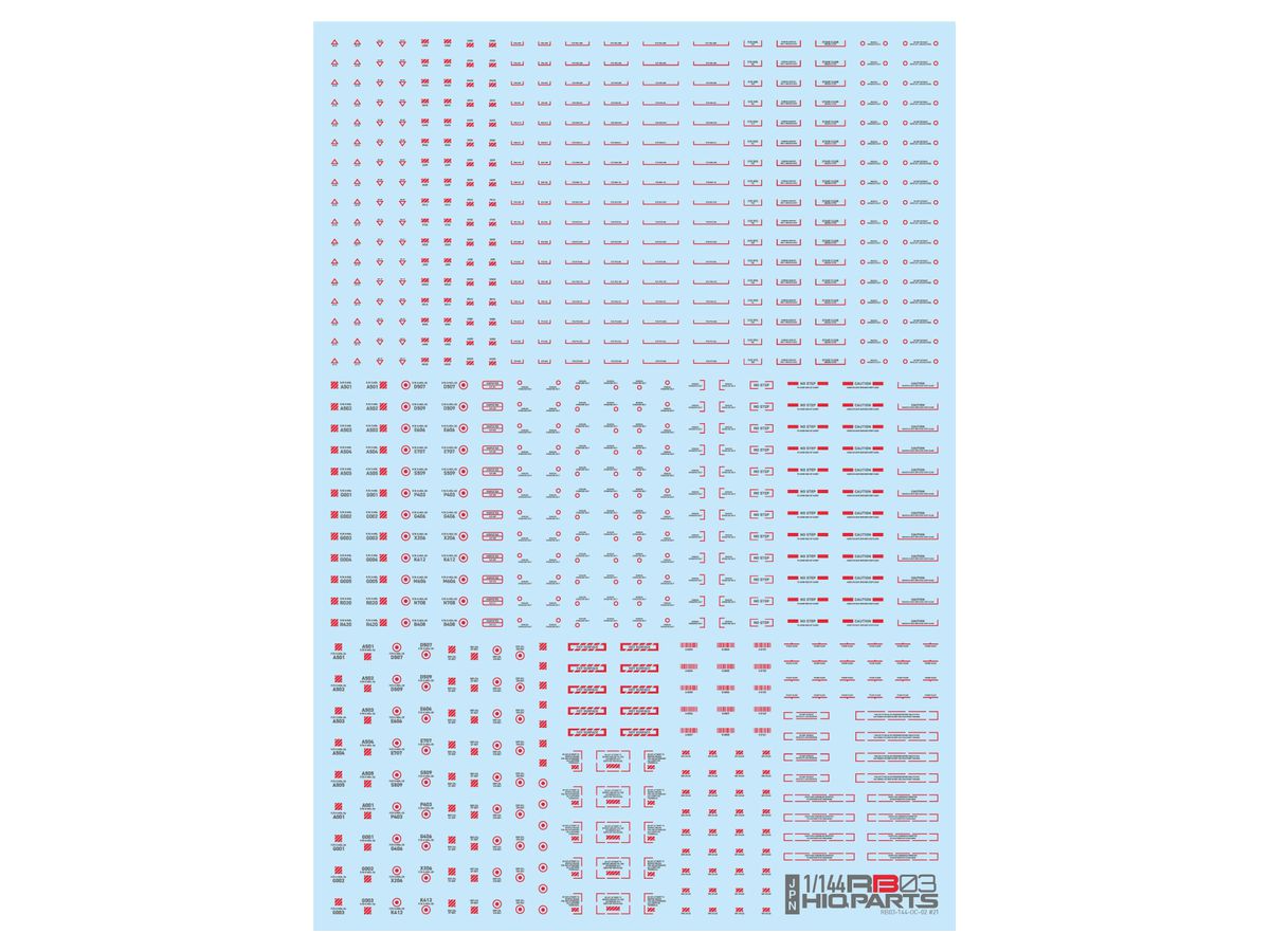 1/144 RB03 コーションデカール レッド & グレー (1枚入)