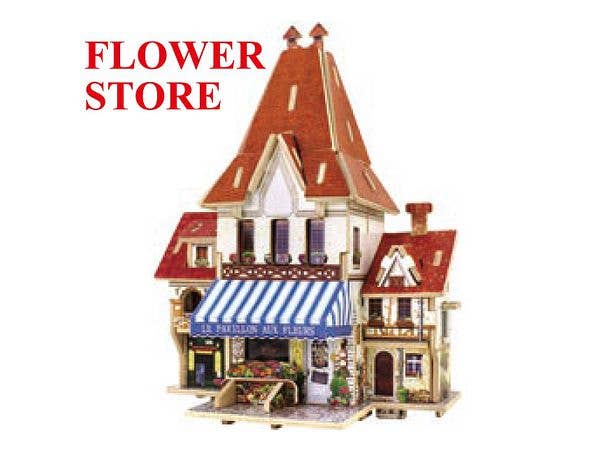 3D木製クラフト フランス・スタイル フラワーストアー