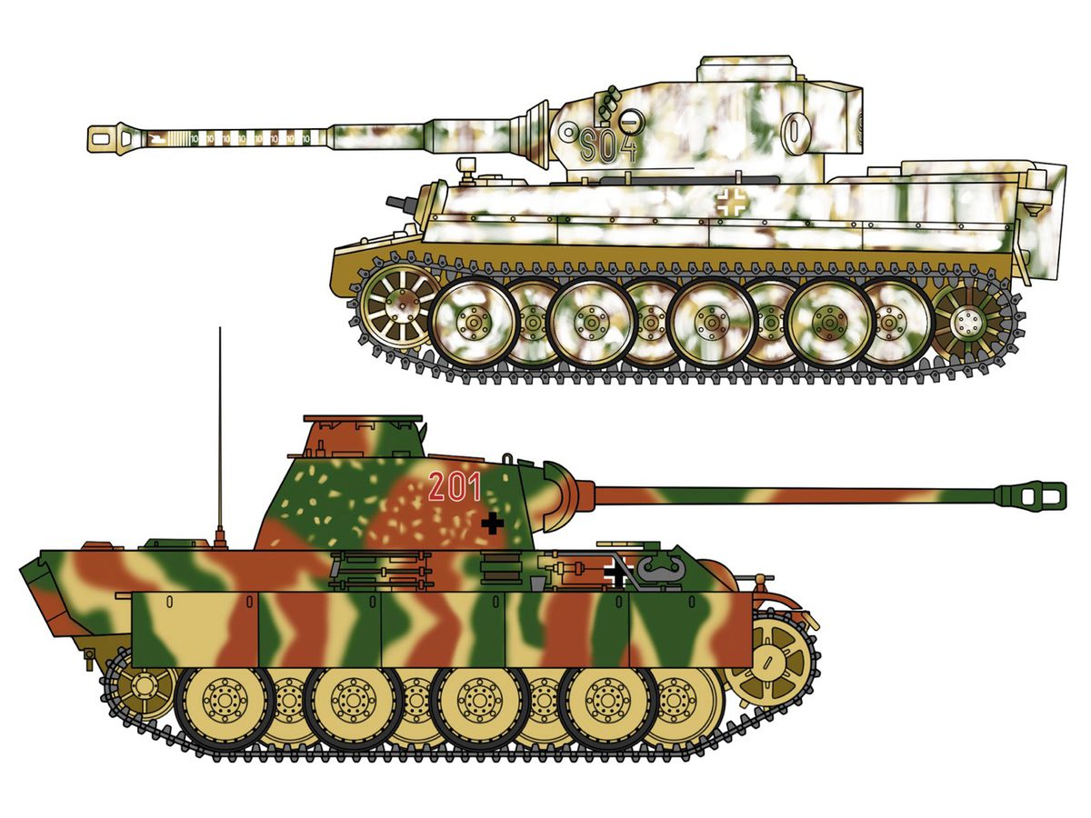 1/72 タイガーI型 & パンサーG型 ドイツ陸軍主力戦車 コンボ