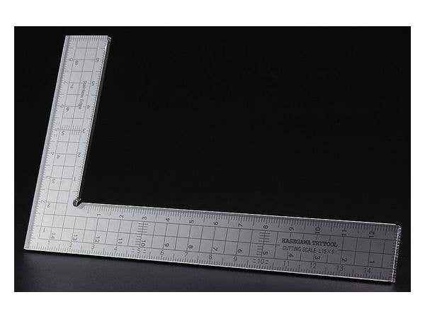 カッティングスケール L字型(15cm x 9cm)(ステンレスエッジ加工)