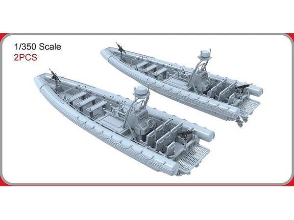 1/350 米海軍 11m リジッドインフレータブルボート(RIB) フィギュア8体