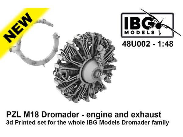 1/48 PZL M18 ドロマーダーエンジンw/排気管 (IBG用)