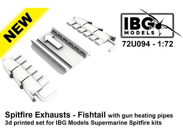 1/72 スピットファイアフィッシュテール排気管 w/ガンヒーターパイプ (IBG用)