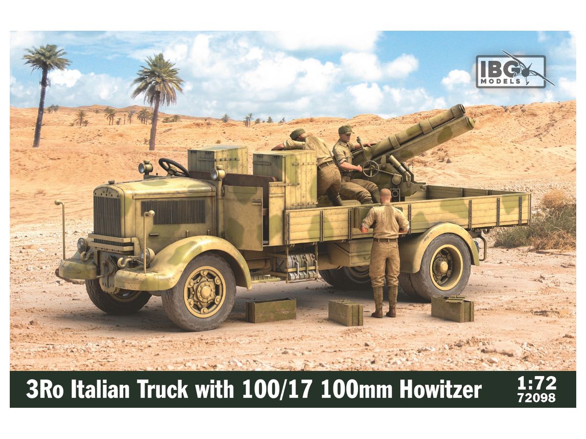 1/72 伊 ランチャア 3Ro 重トラック 自走砲100ミリ榴弾砲 da100/17