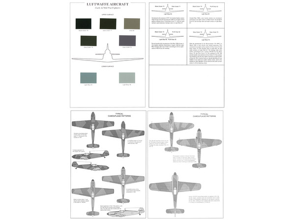 ドイツ空軍戦闘機・WW.II 初期/中期 塗装カラーチャート