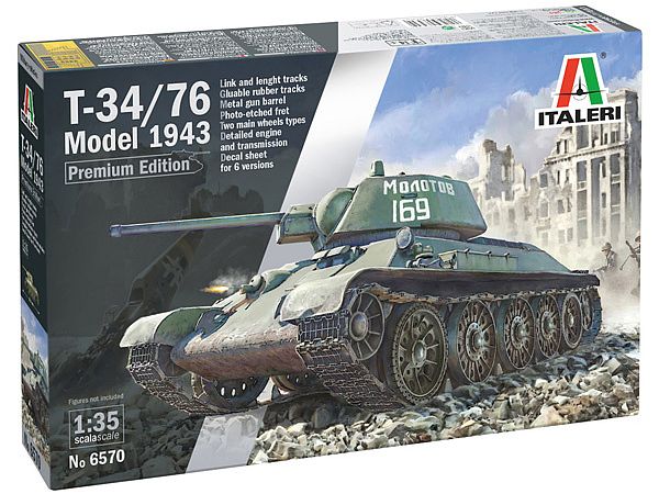 1/35 WW.II ソビエト軍 T-34/76 1943年生産型 アルミ砲身/金属ワイヤー付属 プレミアムキット
