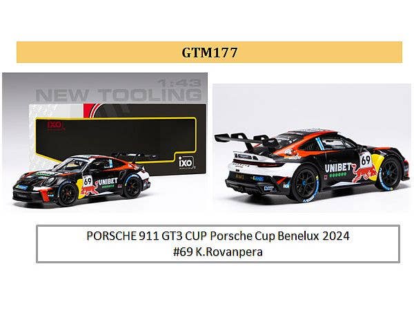 1/43 ポルシェ 911 GT3 CUP 2024年 ポルシェ・カレラカップ・ベネルクス #69 カッレ・ロバンペラ