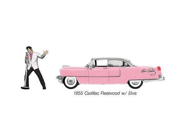 1/24 HollywoodRides 1955 CADILLAC FLEETWOOD w/ELVIS