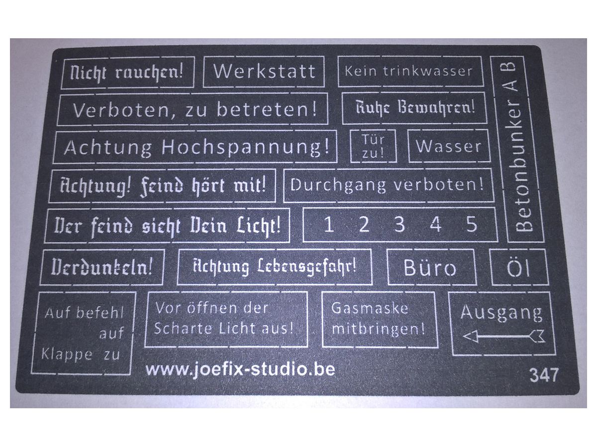 ドイツ語警告文 エアブラシ塗装用ステンシル