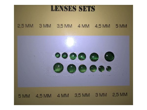 丸形ヘッドライトセット2.5 - 5mm径 グリーン