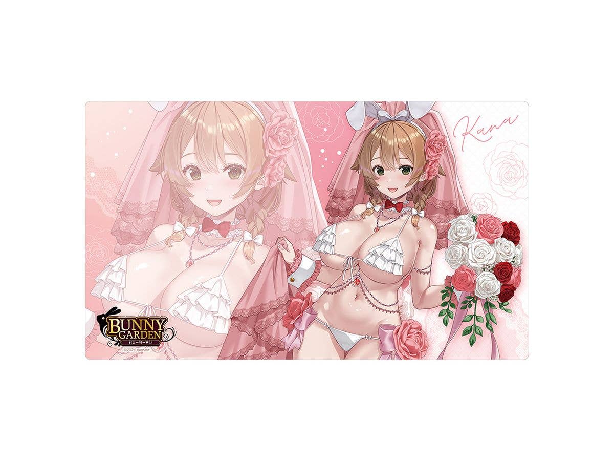 バニーガーデン: 描き下ろしラバーマット (花奈 / バニーウエディング水着)