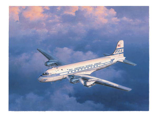 小池繁夫アートプリント: ダグラス DC-4 旅客機