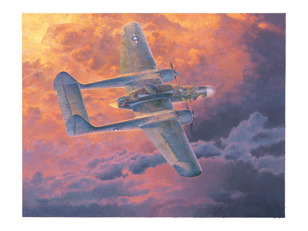 小池繁夫アートプリント: ノースロップ P-61 ブラックウィドー 夜間戦闘機
