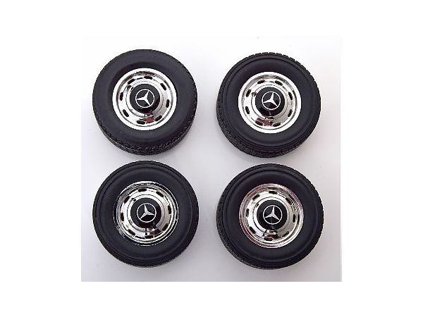 1/18 Mercedes Rims And Tyre Set Black / Chrom