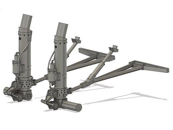 1/48 B-17 フライングフォートレス着陸装置主脚 (駐機時、無搭載状態) (モノグラム/レベル用)