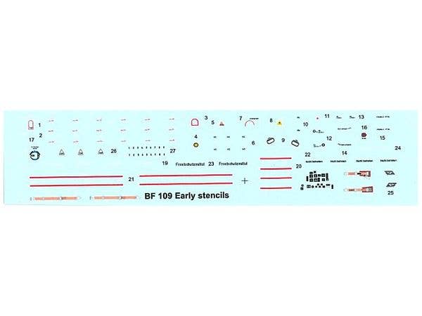 1/72 Bf109 (初期型) データステンシルデカール