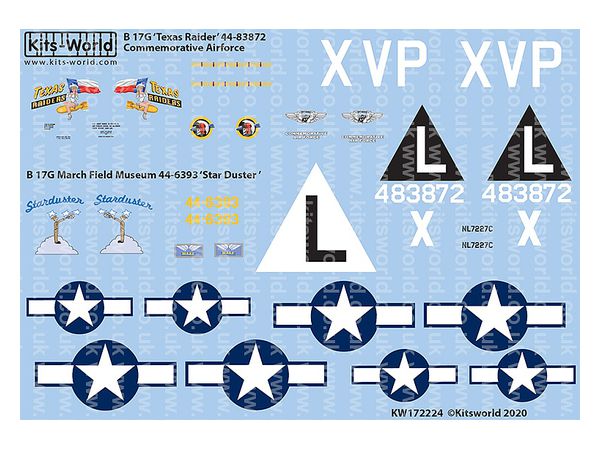 1/72 WW.II アメリカ軍 B-17G フライングフォートレス デカールセット 2