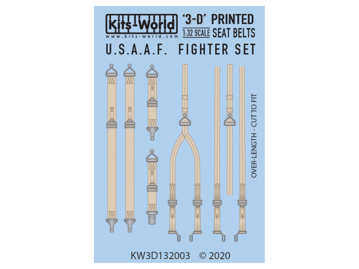 1/32 WW.II アメリカ陸軍 戦闘機 シートベルトセット(3Dデカール)