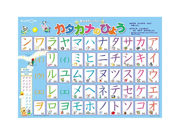 おふろでレッスン カタカナのひょう