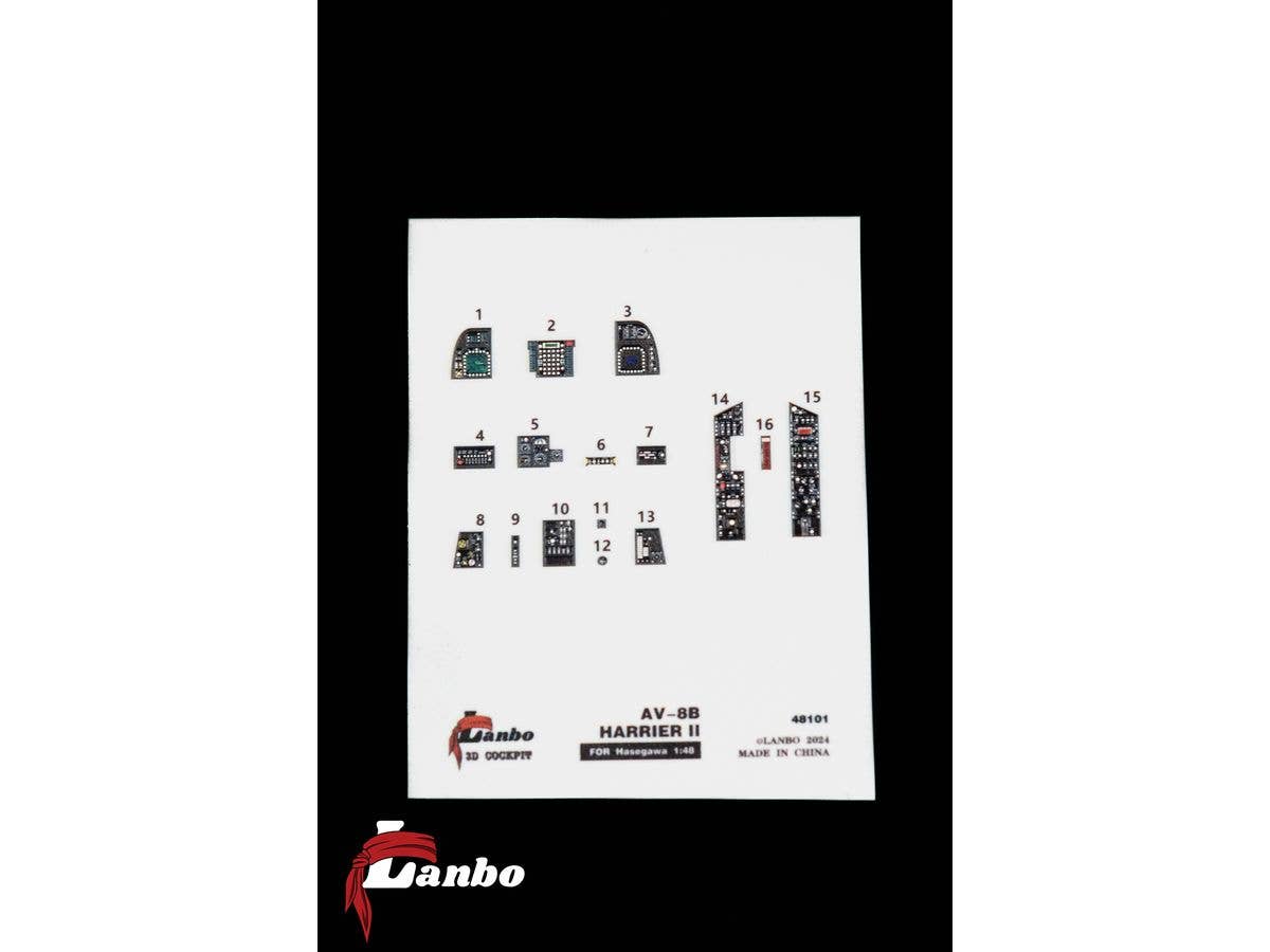 1/48 AV-8B+ 内装3Dデカール (ハセガワ用)