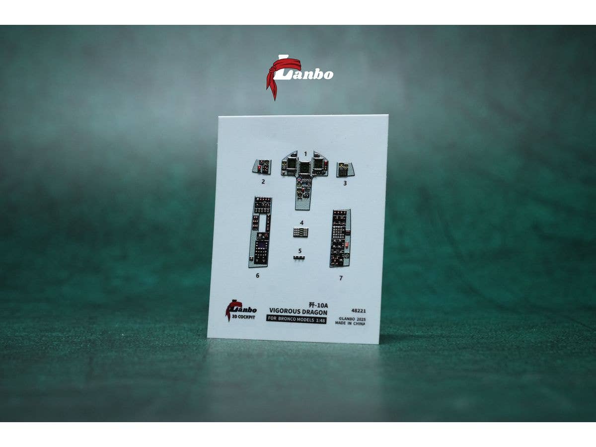 1/48 中国空軍 J-10A 単座戦闘機内装3Dデカール (ブロンコ用)