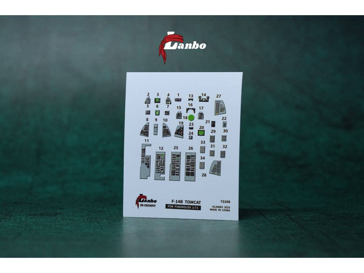 1/72 F-14B 内装3Dデカール (ファインモールド用)