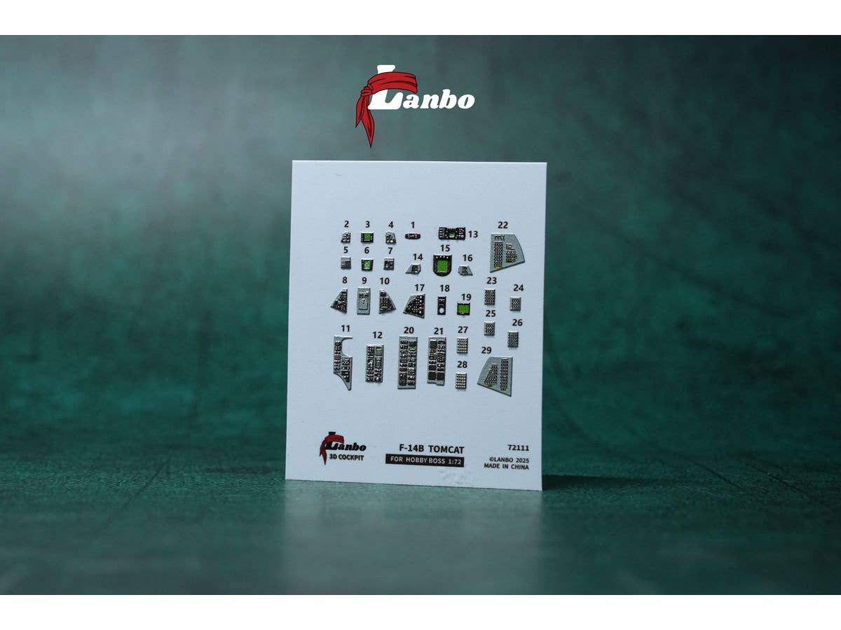 1/72 F-14B 内装3Dデカール (ホビーボス用)