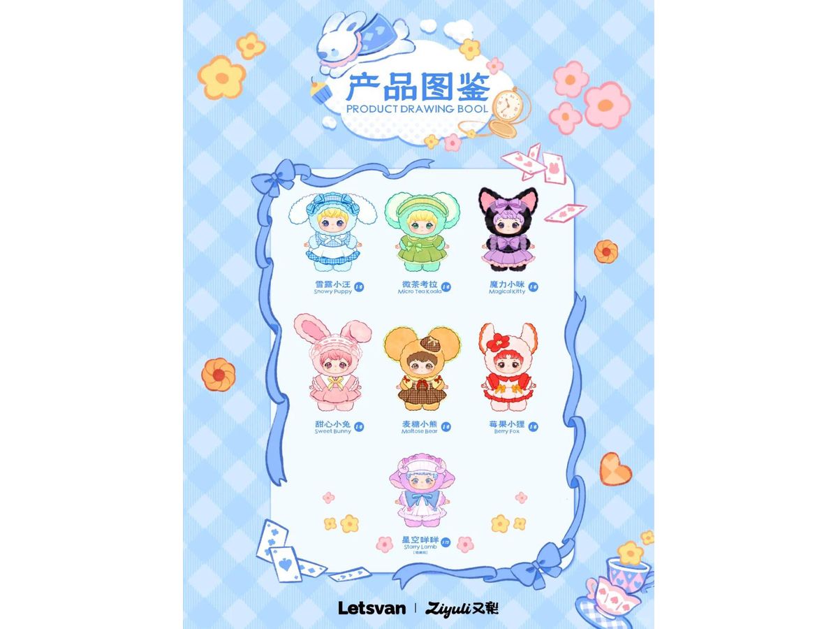 ZIYULI ロリータ秘境のお茶会シリーズ トレーディングプラッシュフィギュア 1Box 6pcs
