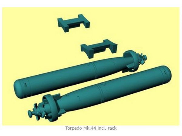 1/72 Mk.44 短魚雷w/ラック (2個入り)