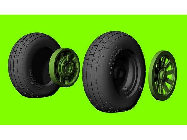 1/72 P-51 マスタング 自重変形ホイール (ブロックトレッド) (汎用)