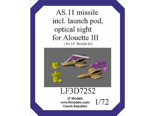 1/72 アルエットIII ヘリコプター AS.11 対戦車ミサイルw/パイロン & 照準器 (LFモデル用)