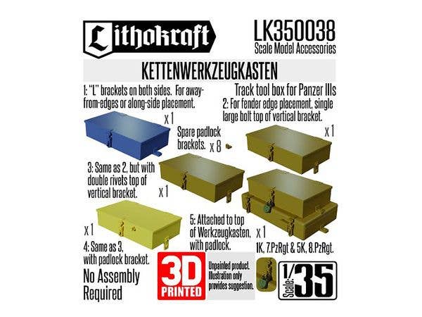1/35 WWII ドイツ 履帯工具箱 (5個入)
